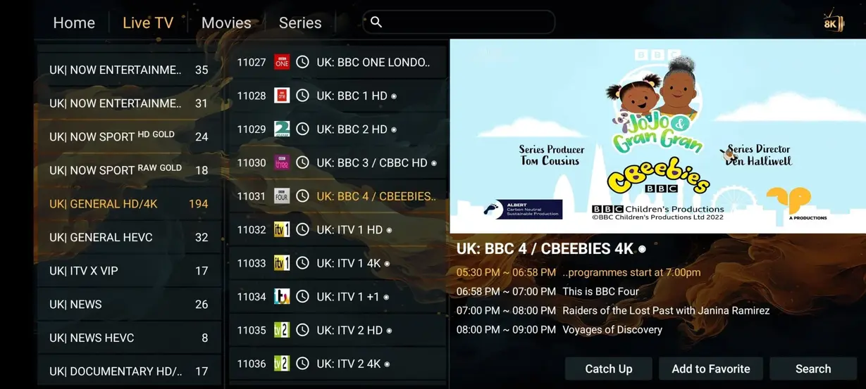 Vista previa IPTV Smart TV 7 IPTV Fiesta